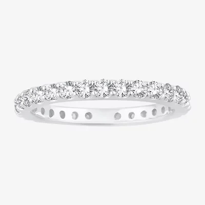 Womens 1 CT. T.W. Natural Diamond 14K White Gold Eternity Wedding Band