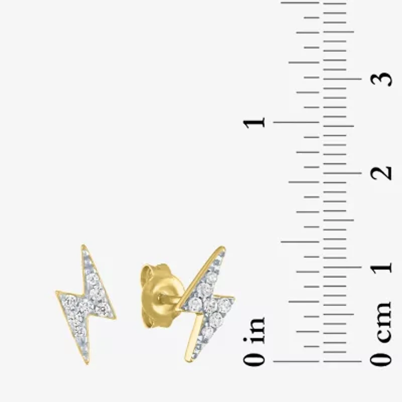 Diamond Addiction 1/10 CT. T.W. Natural White Sterling Silver 9.4mm LIghtning Bolt Stud Earrings