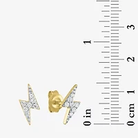 Diamond Addiction 1/10 CT. T.W. Natural White Sterling Silver 9.4mm LIghtning Bolt Stud Earrings