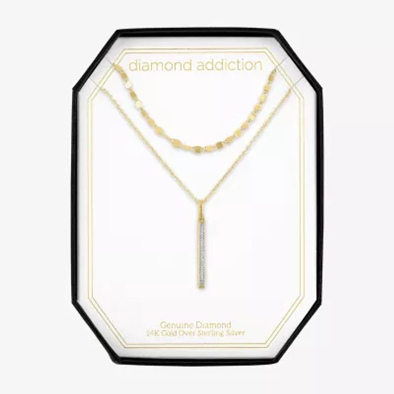 Diamond Addiction Womens 2-pc. Accent Natural White Sterling Silver Necklace Set