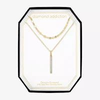 Diamond Addiction Womens 2-pc. Accent Natural White Sterling Silver Necklace Set