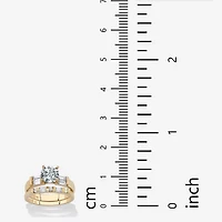 DiamonArt® Womens 2 1/3 CT. T.W. White Cubic Zirconia 10K Gold Round Bridal Set