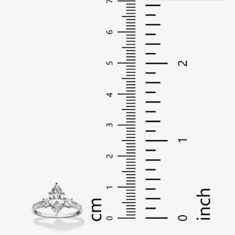DiamonArt® Womens 2 / CT. T.W. White Cubic Zirconia 10K Gold Diamond Engagement Ring