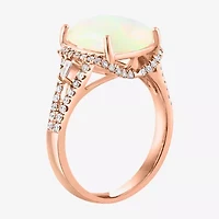 Effy Final Call Womens 3/8 CT. T.W. Genuine White Opal 14K Rose Gold Cocktail Ring