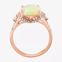 Effy Final Call Womens 3/8 CT. T.W. Genuine White Opal 14K Rose Gold Cocktail Ring