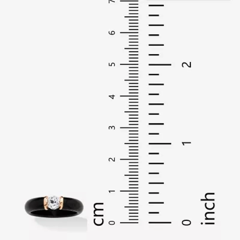 Womens 5MM Genuine Black Jade 10K Gold Band