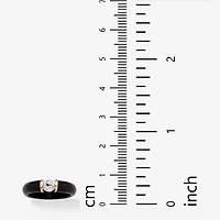 Womens 5MM Genuine Black Jade 10K Gold Band