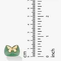 7MM Genuine Jade 14Kor 10K Gold Butterfly Band