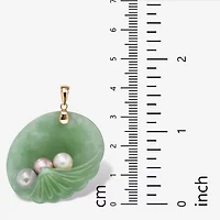 Seashell Womens Genuine Green Jade 14K Gold Pendant