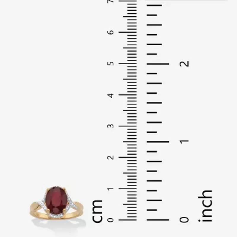 Womens Lead Glass-Filled Red Ruby 14K Gold Over Silver Cocktail Ring