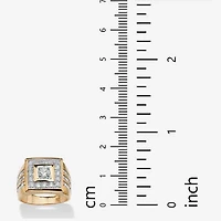 Mens 2 1/5 CT. T.W. Cubic Zirconia 14K Gold Over Silver Square Fashion Ring