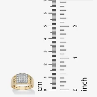 Mens 1/4 CT. T.W. Natural White Diamond 18K Gold Over Silver Fashion Ring