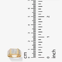 Mens 1/6 CT. T.W. Natural White Diamond 18K Gold Over Silver Fashion Ring