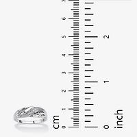 Mens 2MM Diamond Accent Natural White Platinum Over Silver Band