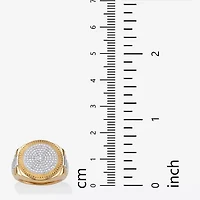 Mens 1/6 CT. T.W. Natural White Diamond 18K Gold Over Silver Fashion Ring