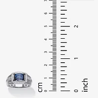 Mens Lab Created Blue Sapphire Fashion Ring