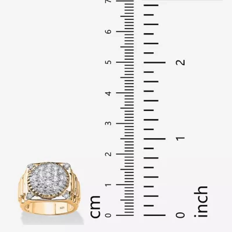 DiamonArt® Mens 1 / CT. T.W. White Cubic Zirconia 14K Gold Over Silver Fashion Ring
