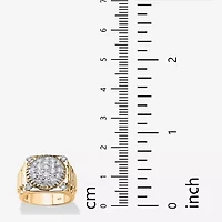 DiamonArt® Mens 1 / CT. T.W. White Cubic Zirconia 14K Gold Over Silver Fashion Ring