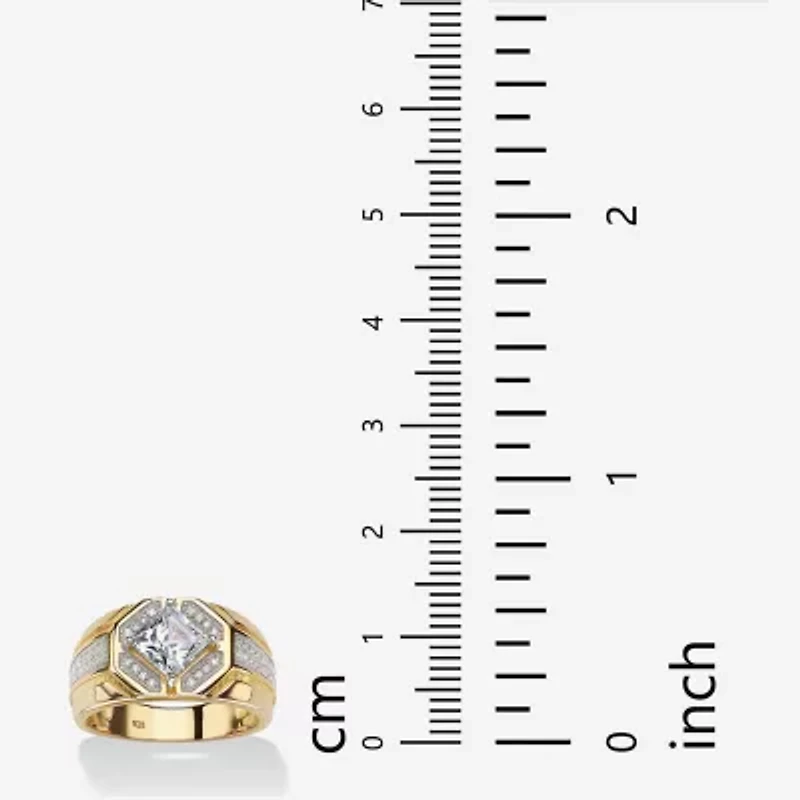 DiamonArt® Mens 1 1/2 CT. T.W. White Cubic Zirconia 14K Gold Over Silver Fashion Ring