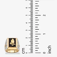 Mens Genuine Black Onyx 14K Gold Over Brass Fashion Ring