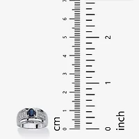 Mens 1 1/2 CT. T.W. Genuine Blue Sapphire Sterling Silver Fashion Ring