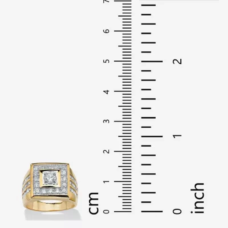 Mens /2 CT. T.W. Cubic Zirconia 14K Gold Over Brass Round Fashion Ring