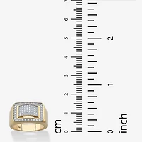 Mens 1 1/10 CT. T.W.  Cubic Zirconia 18K Gold Over Silver Fashion Ring