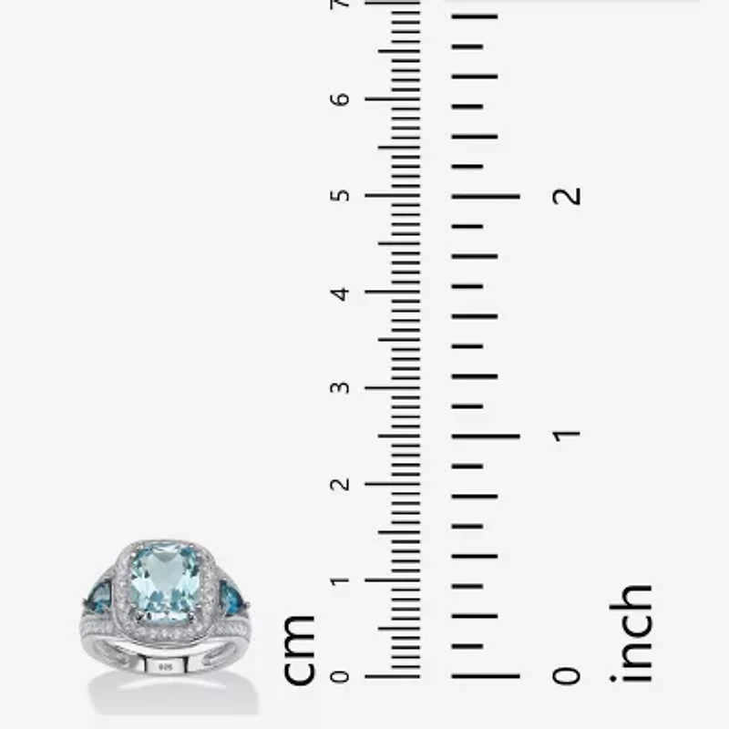Womens Genuine Blue Topaz Cocktail Ring