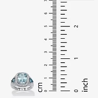 Womens Genuine Blue Topaz Cocktail Ring