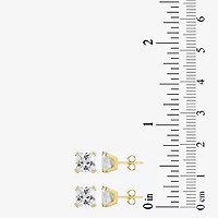 10k Gold 6mm Princess-Cut Cubic Zirconia Stud Earrings