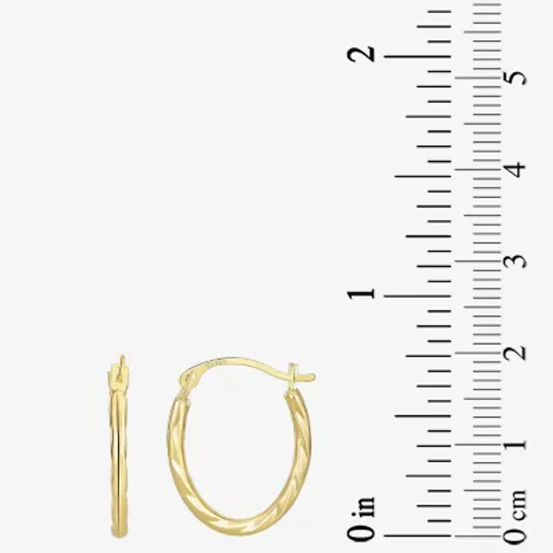 Womens 10K Gold 15mm Round Hoop Earrings
