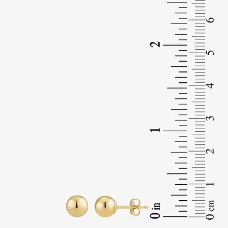 10K Gold 7mm Ball Stud Earrings