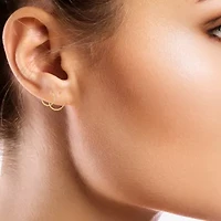 Womens 10K Gold 2 Pair Earring Set