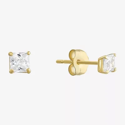 Cubic Zirconia 14K Gold 3mm Stud Earrings