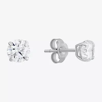 Cubic Zirconia 14K White Gold 4mm Stud Earrings