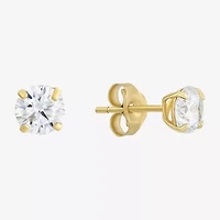 Cubic Zirconia 14K Gold 4mm Stud Earrings
