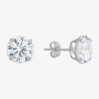 Cubic Zirconia 14K White Gold 8mm Stud Earrings
