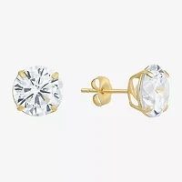 Cubic Zirconia 14K Gold 8mm Stud Earrings