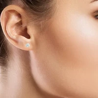 Cubic Zirconia 14K Gold 8mm Stud Earrings