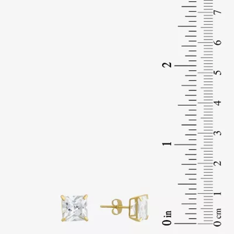 Cubic Zirconia 14K Gold 7mm Stud Earrings