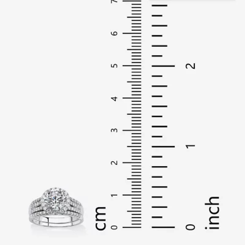 DiamonArt® Womens 1 / CT. T.W. White Cubic Zirconia 10K Gold Bridal Set