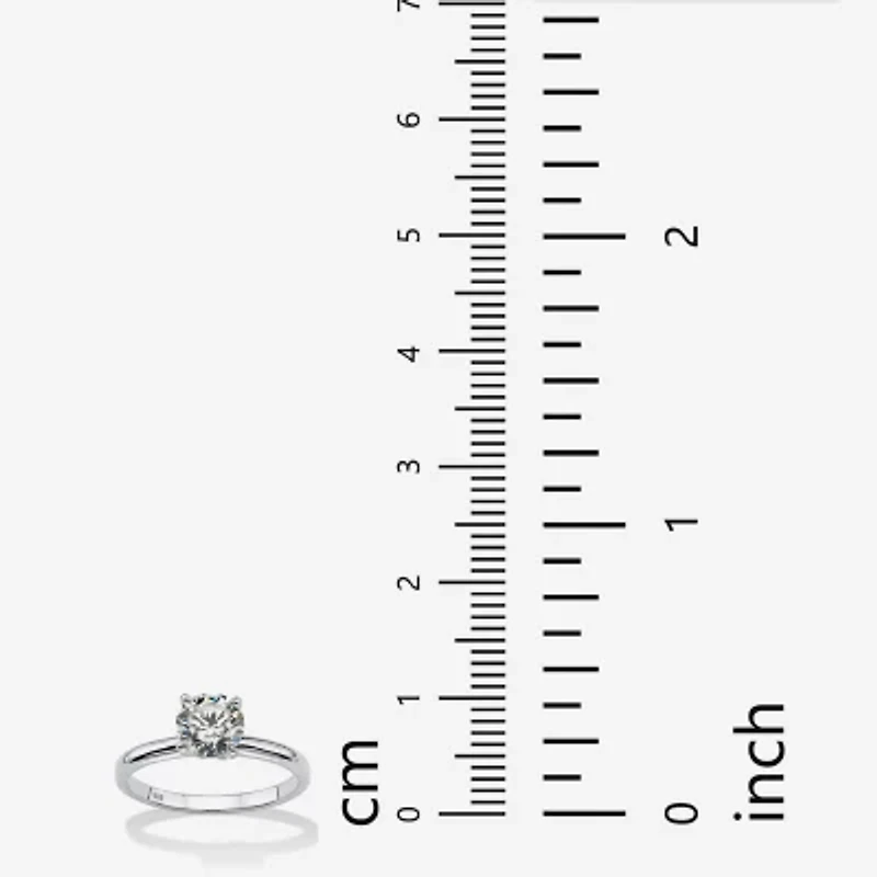 DiamonArt® Womens 1 1/10 CT. T.W.  White Cubic Zirconia Sterling Silver Round Engagement Ring