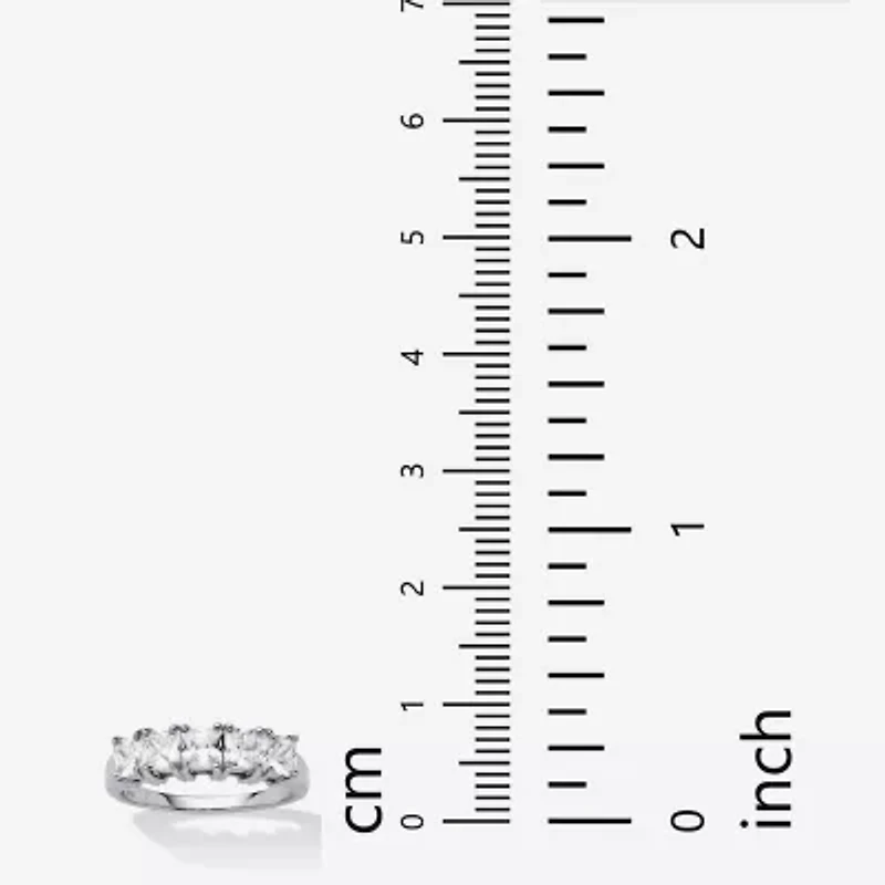 DiamonArt® 2MM 1 7/8 CT. T.W. White Cubic Zirconia Platinum Over Silver Square Band