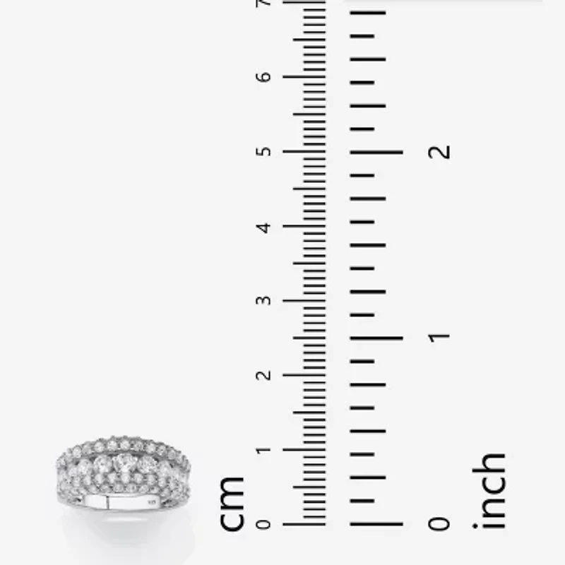 DiamonArt® Womens 1 1/4 CT. T.W. White Cubic Zirconia Platinum Over Silver Round Engagement Ring