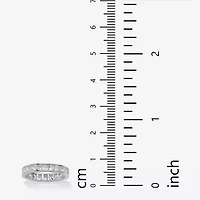 DiamonArt® 4MM 5 1/4 CT. T.W. White Cubic Zirconia Platinum Over Silver Square Band