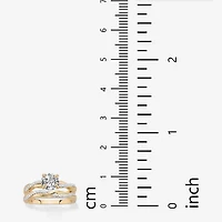DiamonArt® Womens 1 3/4 CT. T.W. White Cubic Zirconia 18K Gold Over Silver Round Bridal Set