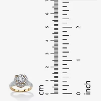 DiamonArt® Womens 3 CT. T.W. White Cubic Zirconia 18K Gold Over Silver Round Engagement Ring