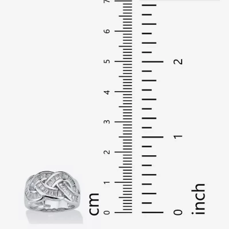DiamonArt® Womens 1 3/4 CT. T.W. White Cubic Zirconia Platinum Over Silver Cocktail Ring