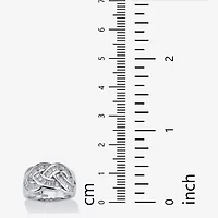 DiamonArt® Womens 1 3/4 CT. T.W. White Cubic Zirconia Platinum Over Silver Cocktail Ring