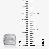 Womens Cubic Zirconia Sterling Silver Cocktail Ring